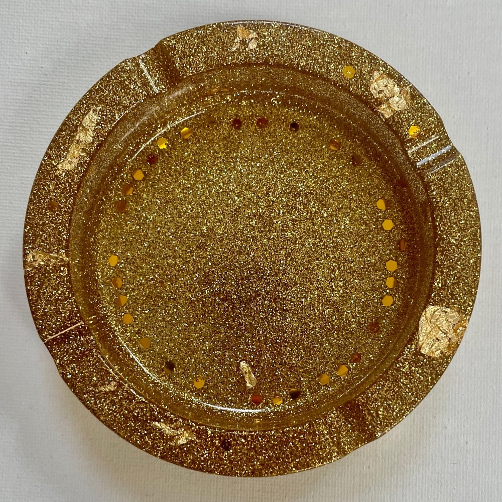 Gold Glitter Ashtray